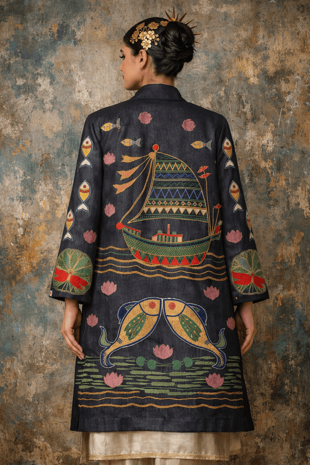 Kantha Embroidered Jacket – Jalchhobi