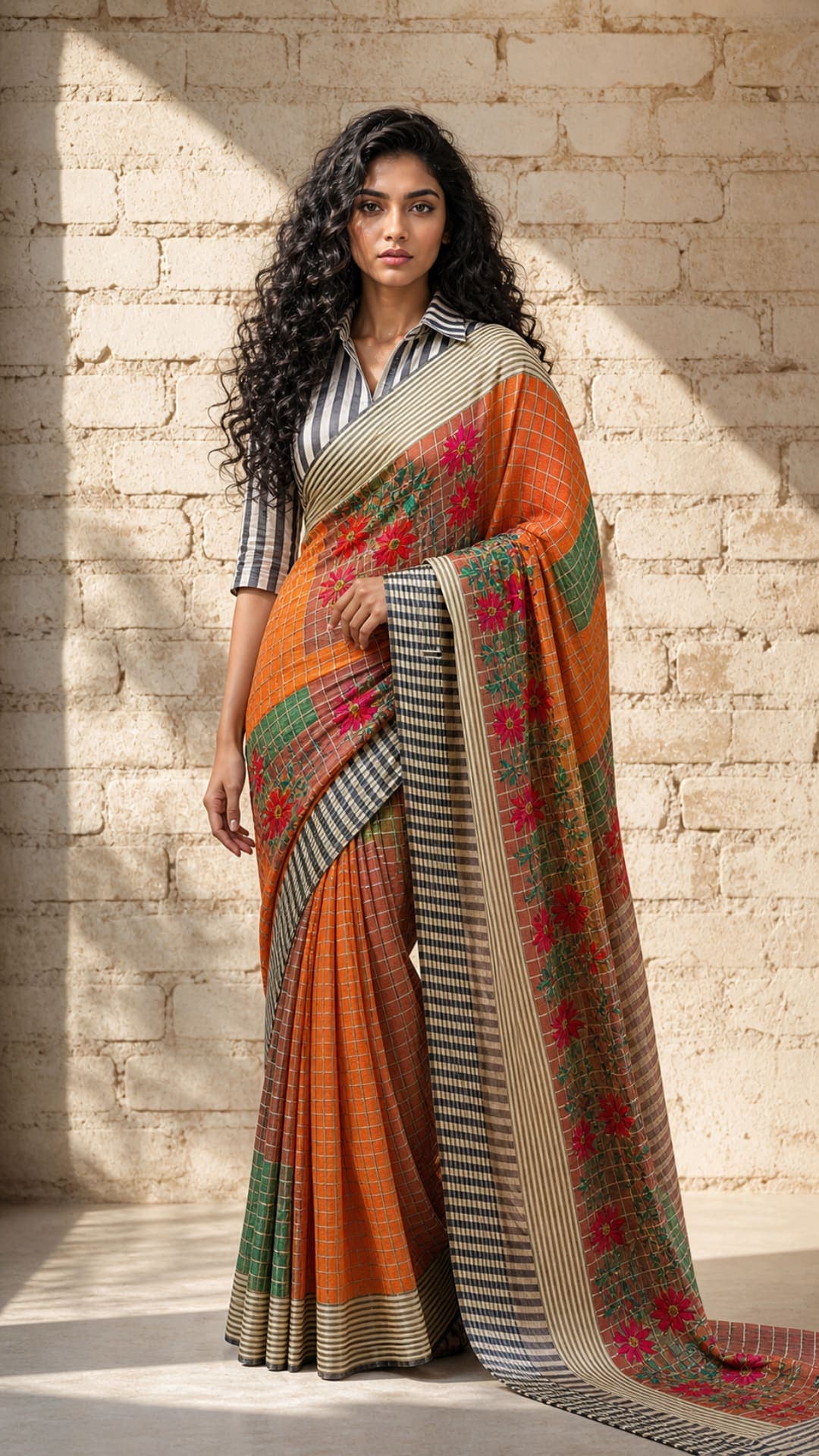 Kantha Embroidery Saree – (Chup Chaaya – Barish Ki Kahani)
