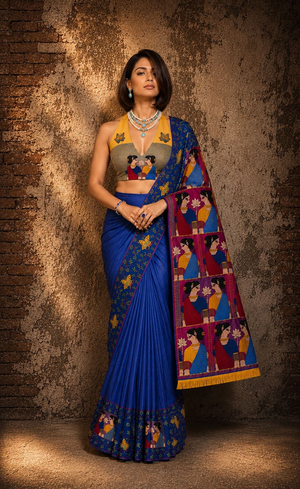 Kantha Embroidery Saree - Gulabi Guftagu
