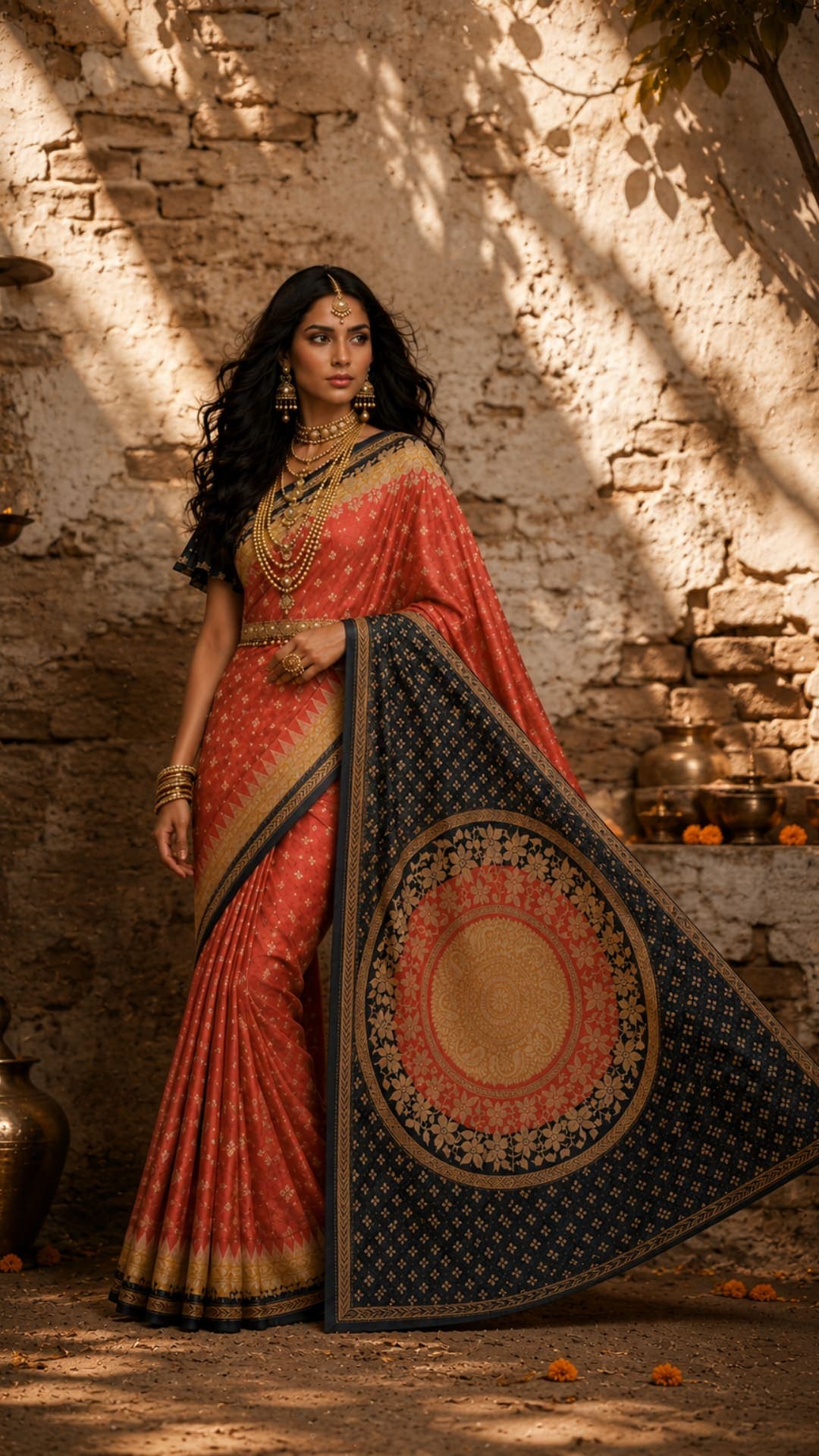 Kantha Embroidery Saree - Noor-e-Mandala