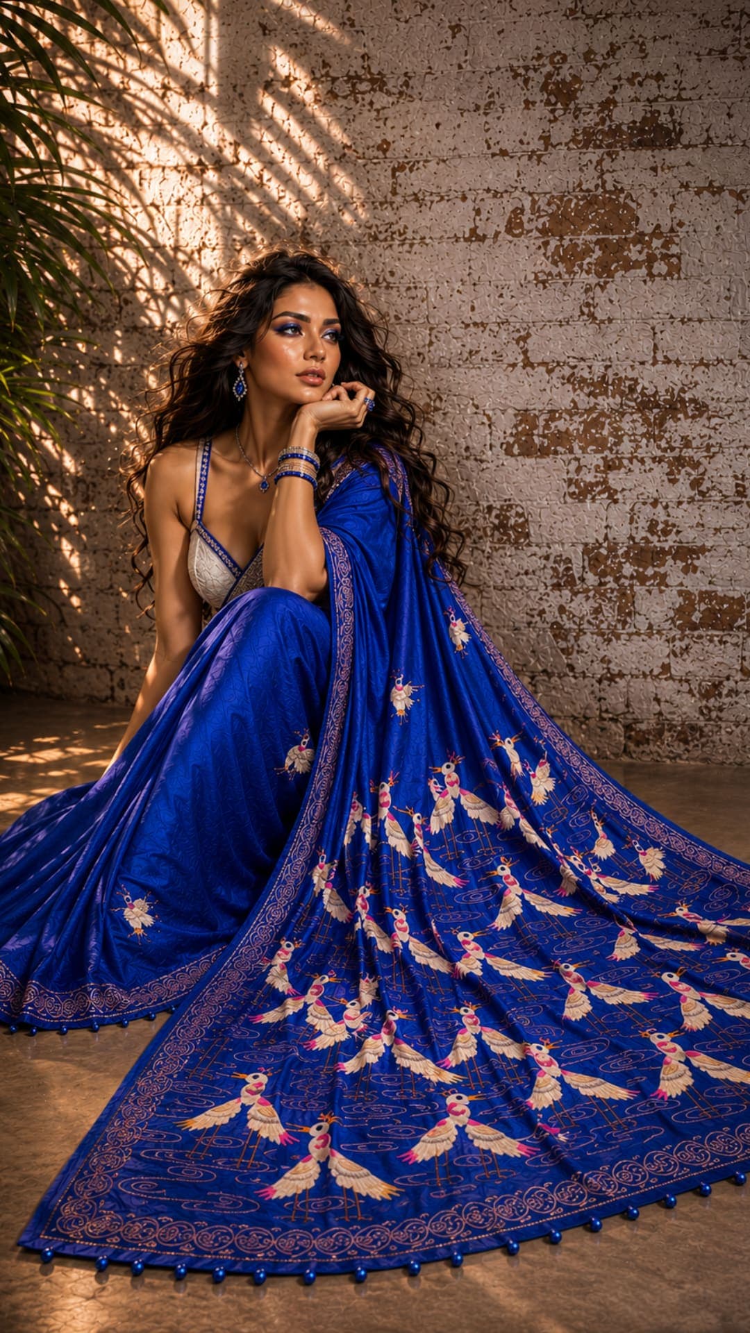Kantha Embroidery Saree - Parizaad Neel