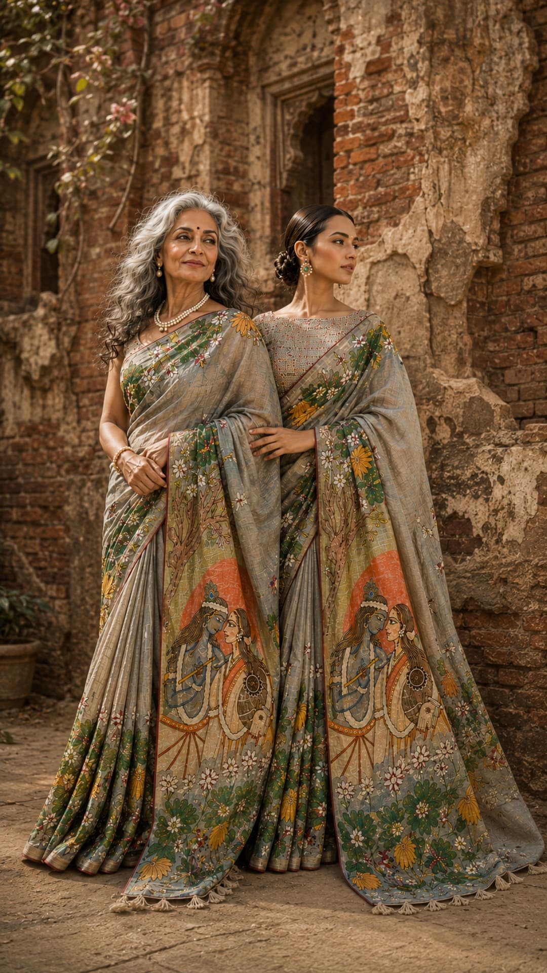 Kantha Embroidery Saree - Shyam-Sakhi Kahani